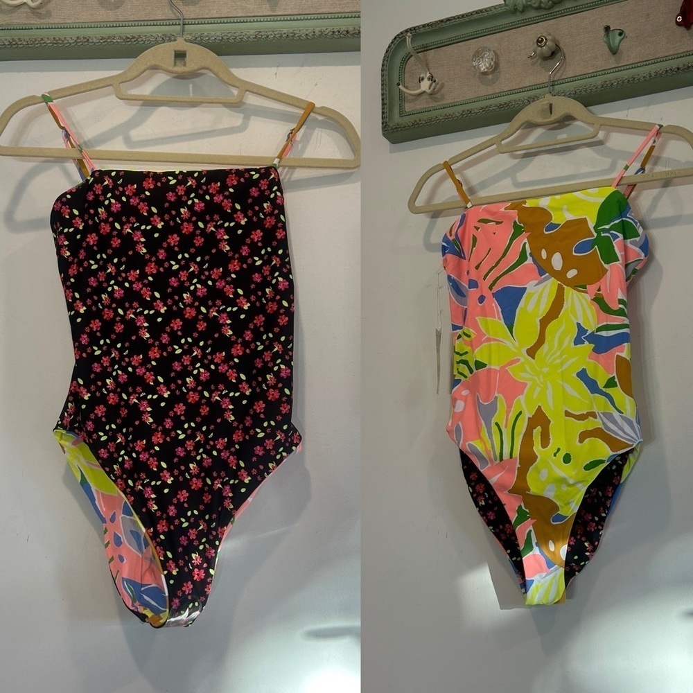 Maaji Multicolor Floral One Reversible Piece Swimsuit medium new with tag